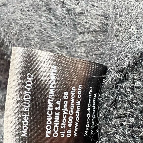 Ochnik Fuzzy Sweater Women's XXL Black Nylon Blend Crew Neck Pullover - Picture 7 of 11